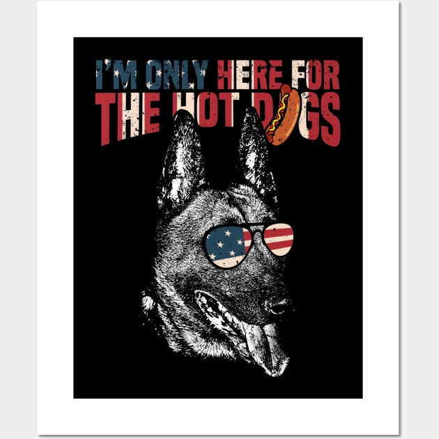 Belgian Malinois Shirt Funny 4th of July Pup Tee Wall Art by Madfido